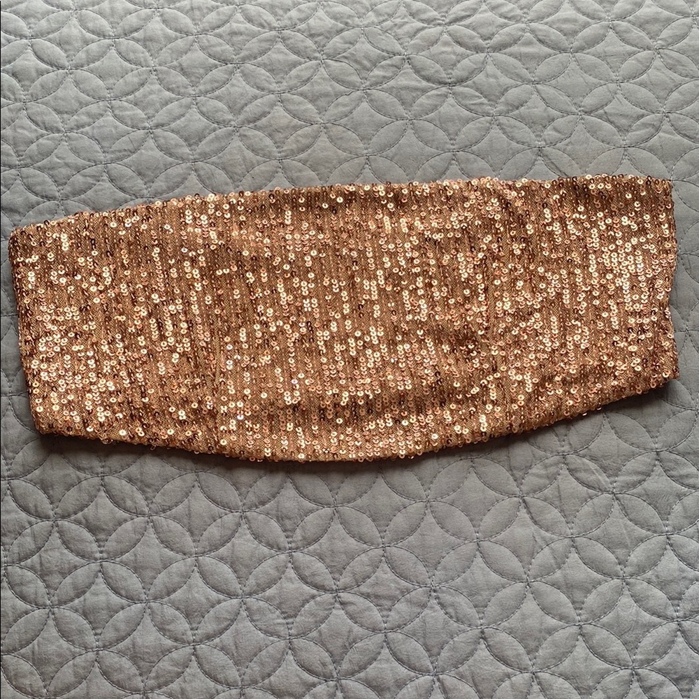 Intimately by Free People Bronze Sequin Bandeaus/Tube Top